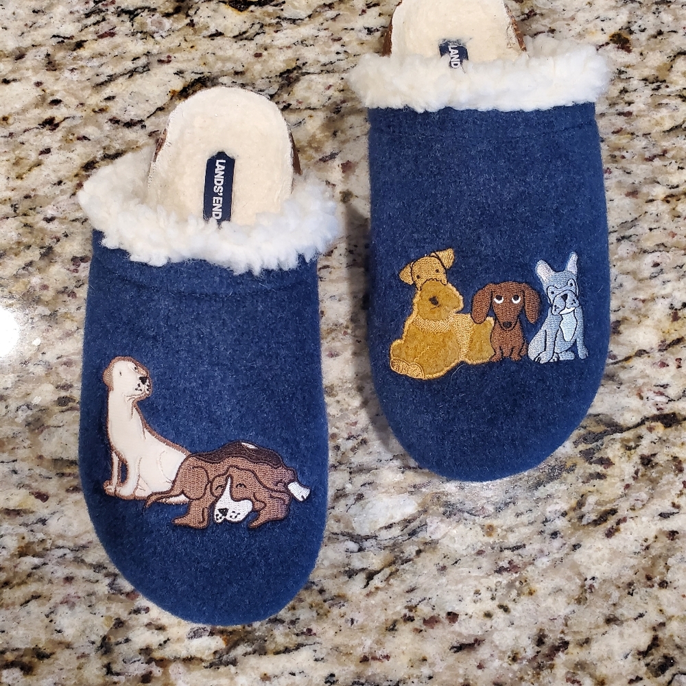 Lands End Women's Animal Scuff Slippers SIZE 9
